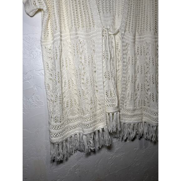 CJ Banks knit fringe open sweater cardigan womens 2X cottagecore fairy boho - Picture 2 of 8